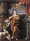 Domenichino Canvas Paintings - Saint Agnes